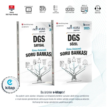 Nettekurs Yayınları DGS Sözel - Sayısal Konu Anlatımlı - Soru Bankası 2'li