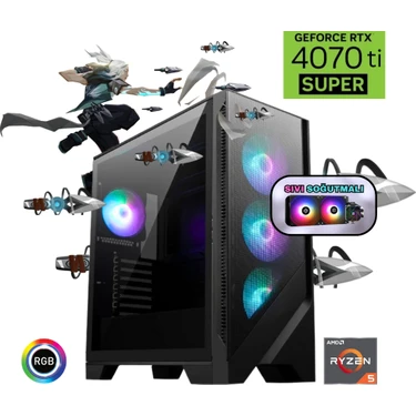 Güneysu Ryzen 5 7600X 16GB Ddr5 1tb SSD Rtx 4070 Ti Super 240MM SIVI SOĞUTMA Oyun