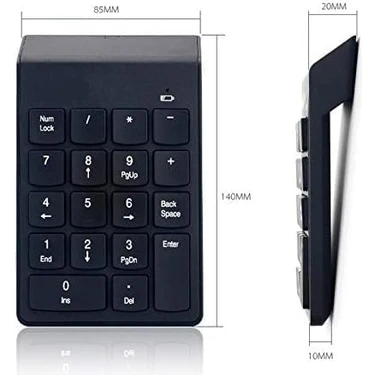 USB Numpad Keypad Kablosuz Numerik Klavye USB Numaratör Tuş