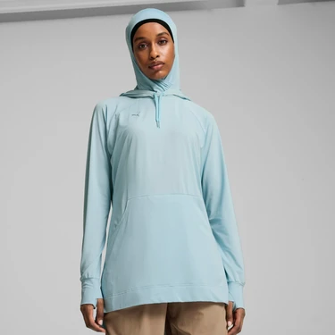 Puma Modest Activewear Hoodie Turquoise