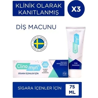 Clinomyn Smokers Sigara Içenler Için  Diş Beyazlatan Diş Macunu 75 Ml 3'Lü