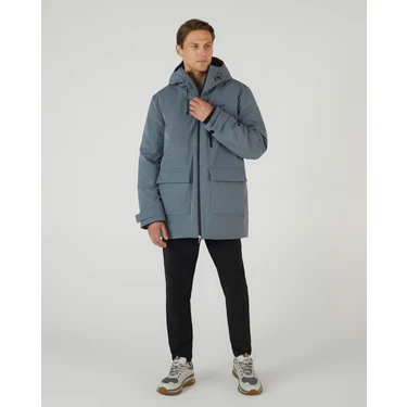 Skechers M Outerwear Coated Jacket Erkek Gri Mont