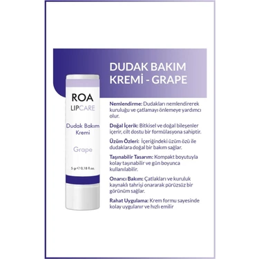 Roa Bitkisel Dudak Bakım Kremi grape 5