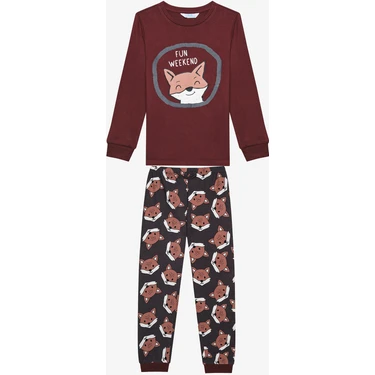 Penti Erkek Çocuk Fun Fox Antik Yeşil Termal Pijama