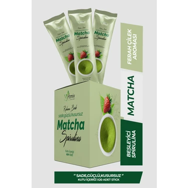 Matcha Spirulina Ile Desteklenen Çilek Aromalı 20’li