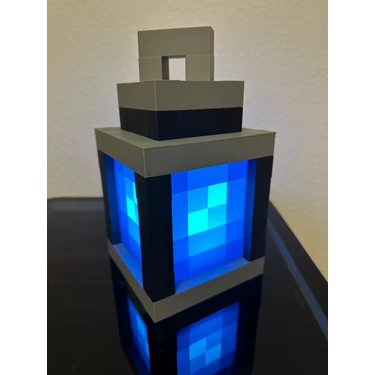 Mse Store Minecraft Gece Lambası Mavi Renkli Plastik Malzemeden Yapılmış Şık Özellikli Masa