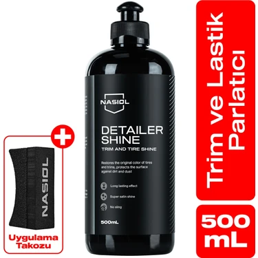 Nasiol Detailershine Trim ve Lastik Parlatıcı/Yenileyici Jel ve Sünger-500ml-Ultra Parlak ve Islak