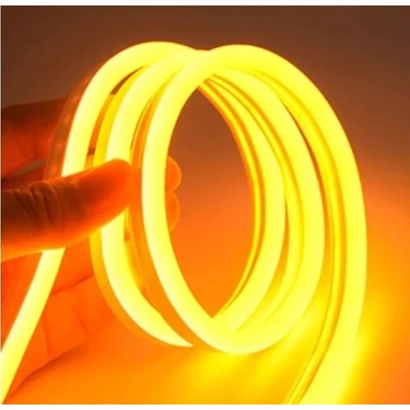 Yuled 1 Metre Neon Amber 220 V Esnek Hortum Şerit LED Işık Aydınlatma + Güç