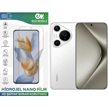 ECR MOBILE Huawei Pura 70 Pro ile Uyumlu Hidrojel Ekran Koruyucu Film Hd-Şeffaf(Tempered Cam