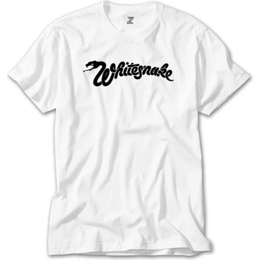 Z Zeplin Whitesnake Logo Text Beyaz Tişört Fiyatı