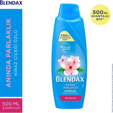 Blendax Anında Parlaklık ve Yumuşaklık Kiraz Çiçeği Özlü Şampuan 500 ml Mat Saçlar