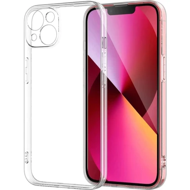 Fibaks Apple iPhone 15 Kılıf Kamera Korumalı Şeffaf Ultra Ince Esnek Renksiz Silikon