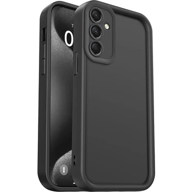 Fibaks Samsung Galaxy S21 Fe Kılıf Kamera Korumalı Yumuşak Dokulu Darbe Emici Siyah Silikon