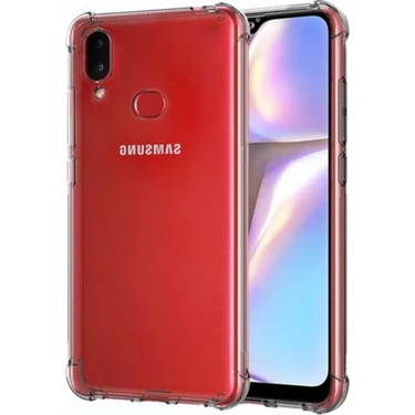 Fibaks Samsung Galaxy A10S Kılıf AntiShock Köşe Korumalı Darbe Emici Crystal Berrak Şeffaf Sert