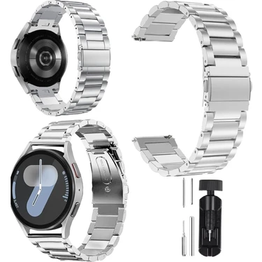 Fibaks Samsung Galaxy Watch 5 40MM Kordon Paslanmaz Çelik Stainless Steel Baklalı Ayarlanabilir