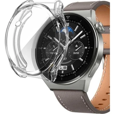 Fibaks Huawei Watch Gt3 Pro 46MM Parlak Kasa ve Ekran Koruyucu 360