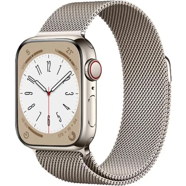 Fibaks Apple Watch Se Nike Series 1 2 3 4 5 6 7 8 9 38 40 41MM Uyumlu Metal Hasır Örgü Mıknatıslı