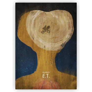 Zinbooz E.T. The Extra-Terrestrial Filmi Ahşap Poster 20 x 29