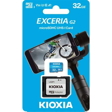 Kioxia 32GB Exceria G2 Micro Sdhc A1 Uhs1 V30 U3 4K Kayıt Hafıza Kartı (LMEX2L032GG2)-SD