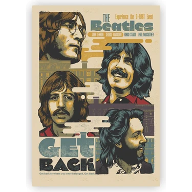 Zinbooz The Beatles Get Back Ahşap Poster 20 x 29