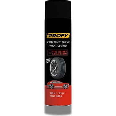 Profy Lastik Temizleme ve Parlatıcı Sprey 500 ml – 360° Uygulama ile Göz Alıcı