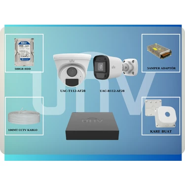 Unv 500 Gb HDD 5 Amper Adaptör UAC-T112-AF28UAC-B112-AF28 Kamera