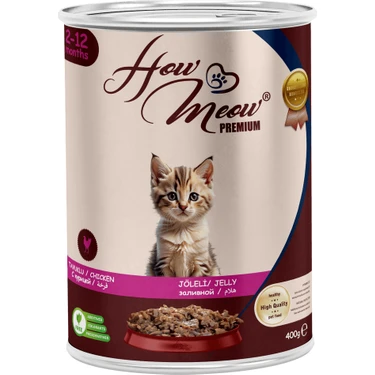 How Meow 12 Adet Pate Yavru Kedi Yaş Maması Tavuklu 400