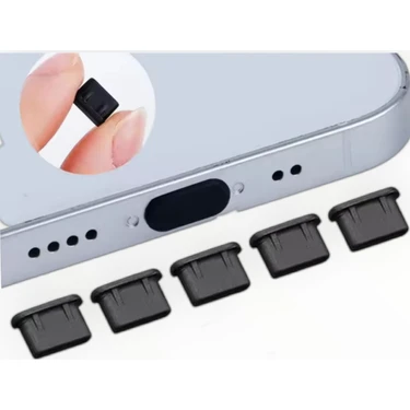 Type-C Telefonlara Uyumlu Toz ve Kir Önleyici Şarj Soketi Koruyucu Tıpa Slikon  5 Adet Tüm