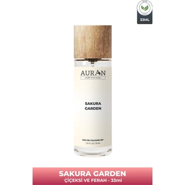 Auran Sakura Garden Cam Şişe 80 Derece Kolonya Premium Eau De Cologne