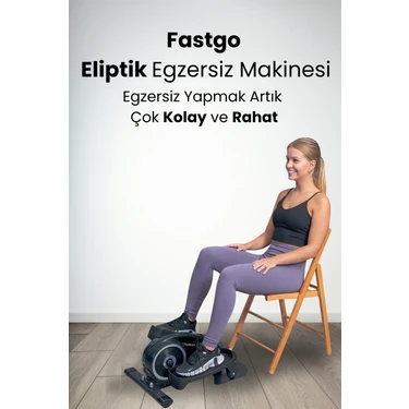 Fastgo Masa Altı Sessiz Manyetik Dirençli 2ın1 Taşınabilir Eliptik Makine Ekranlı