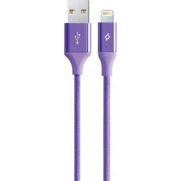 Ttec AlumiCable Mor Lightning (8 Pin) Şarj ve Data Kablosu Apple Uyumlu Dayanıklı