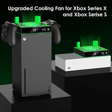 Airstorr Xbox Series x ve S Için Sıcaklığa Göre Otomatik Fan Hızı Ayarlanabilen, LED Ekranlı, Düşük