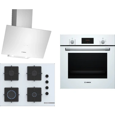 Bosch Beyaz 3 Lü Ankastre Set 302 HBF512BW1T POP7C2P30O DWK64PJ20T Enerji Sınıfı A Modern Mutfak