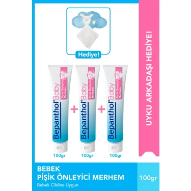 Bepanthol Baby Pişik Önleyici Merhem 100 gr 3’lü Paket + Uyku Arkadaşı