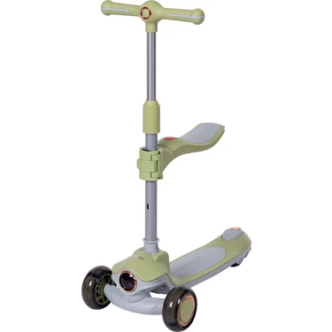 Prego Sidney Scooter Yeşil Renkli 1-12 Yaş Arası Çocuklar İçin Müzik ve LED Işıklı
