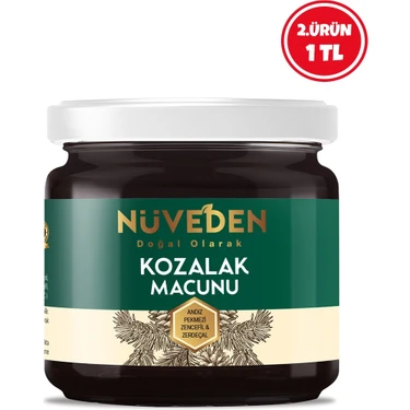 Nüveden Kozalak Macunu Çam Kozalağı 240 gr Çiçek Balı-Andız Pekmezi-Zerdeçal-Zencefil C