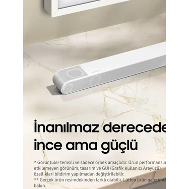 Samsung Beyaz Slim Gövde Bluetooth HDMI Optik 330W 10 Hoparlör Dolby Digital Plus 3.1.2 Ultra Slim