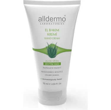 Alldermo El Bakım Kremi Aloe Vera - Zeytin Yağı 75