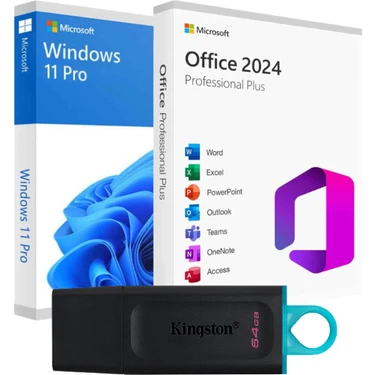 Windows 11 + Office 2024 Pro Plus Kurulum Dosyalı - Yazılım Etkinleştirme Anahtarı İçeren USB