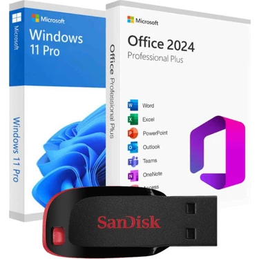 Windows 11 + Office 2024 Pro Plus Kurulum Dosyalı - Yazılım Etkinleştirme Anahtarı İçeren USB