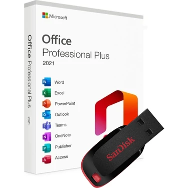 Office 2021 Pro Plus Kurulum Dosyalı - Yazılım Etkinleştirme Anahtarı İçeren USB Bellek