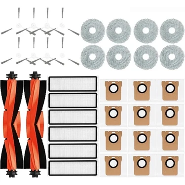 Whimwliesy Xiaomi Robot Vacuum X20 +/X20 Plus, Aksesuarlar, Ana Yan Fırça, Hepa Filtre Paspas Bezi