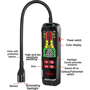 Gorgeous Doğal Gaz Kaçak Konsantrasyon Analizörü Ölçer ZL73B Şarj (Yurt