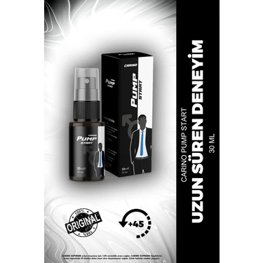 Carino E Bella Pump Start Erkek Geciktirici Sprey 30 ml Uzun Süren Deneyim İçin Doğal