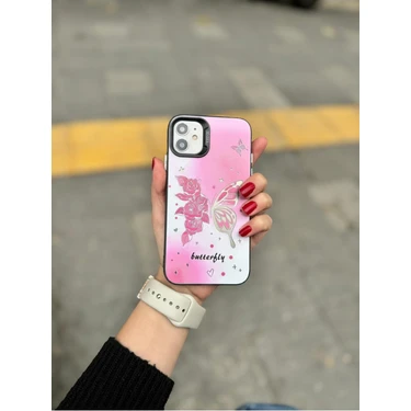 Doescase Apple iPhone 11 Uyumlu Kelebek Motifli Lüx Pinterest