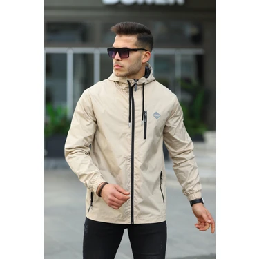 Comstarmoda Erkek Içi Astarlı Suya Dayanıklı Kapüşonlu Cepli