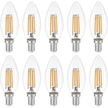 Heka 10'lu Rustik LED Ampul 8W 3000K E14 (Gün