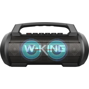 W-Kıng D10 Bluetooth Hoparlör 120W Partybox 42S Dinleme Işıklı Ipx6 Kablosuz Stereo Tws Ses Bombası