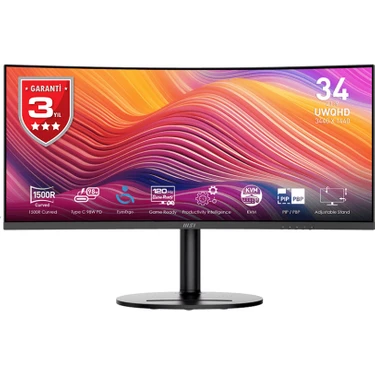 Msı 34" Modern MD342CQP 3440X1440 (Uwqhd) Curve 1500R Va 120HZ 1ms Adaptıve-Sync Type-C