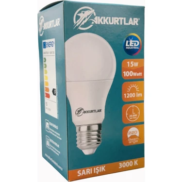 Akkurtlar LED Lamba 15W-100W 1200 Lümen Sarı Işık hepsiburada